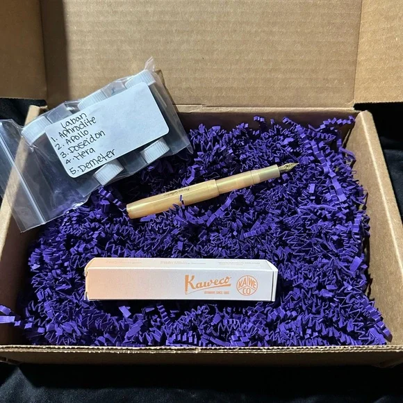 Kaweco Calligraphy Pen with 5 Laban inks New Never been used - Picture 1 of 7